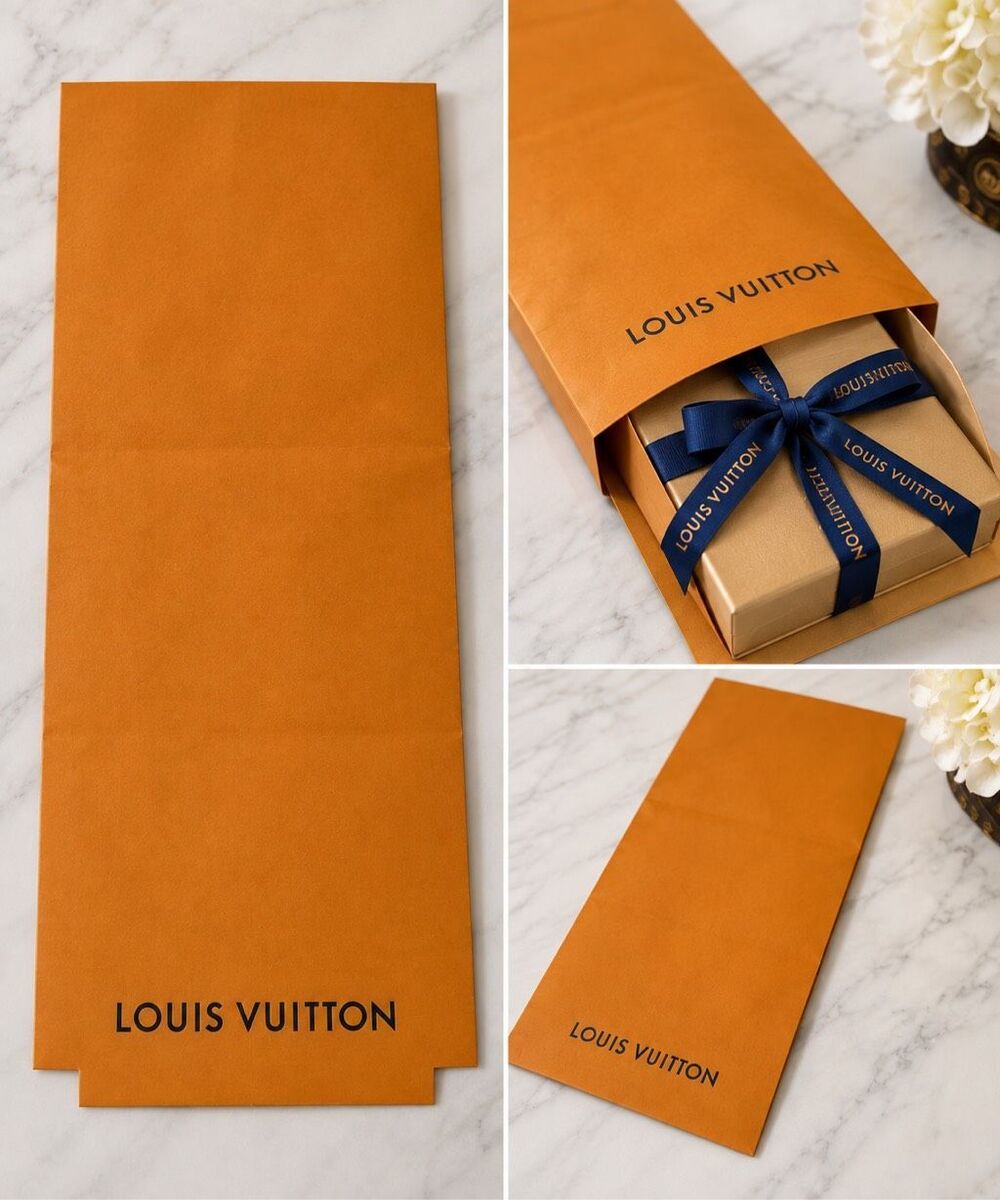 Louis Vuitton Orange Gift Envelope Shopping Bag Luxury Packaging 21″ X 10″